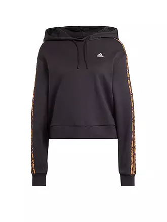 ADIDAS | Damen Hoodie Essentials 3-Streifen Animal Print Relaxed | schwarz