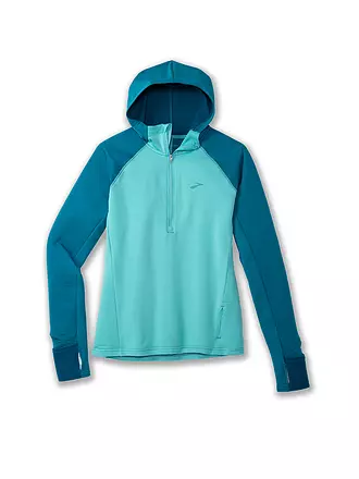 BROOKS | Damen Laufshirt Dash 1/2 Zip Hooded | hellblau