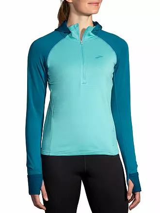 BROOKS | Damen Laufshirt Dash 1/2 Zip Hooded | hellblau