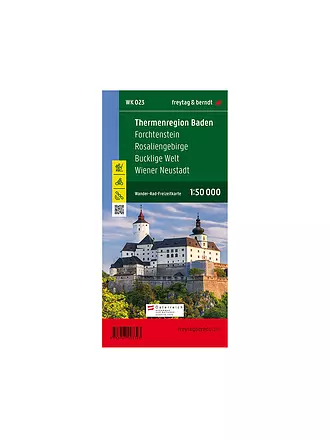 FREYTAG & BERNDT | Wanderkarte WK 023 Thermenregion Baden - Forchtenstein - Rosaliengebirge - Bucklige Welt - Wiener Neustadt, 1:50.000 | 