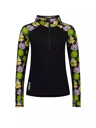 MONS ROYALE | Damen Unterziehshirt Bella Tech Floral Hoodie | olive