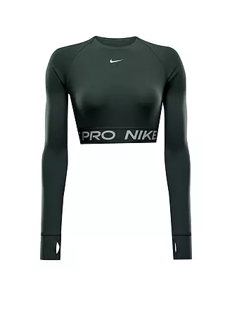 NIKE | Damen Fitnessshirt Pro 365 Crop Dri-FIT | dunkelgrün