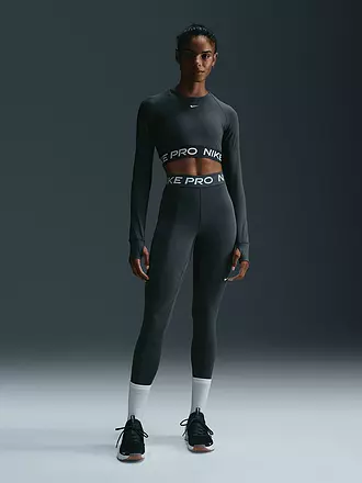 NIKE | Damen Fitnessshirt Pro 365 Crop Dri-FIT | dunkelgrün