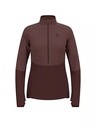 ODLO | Damen Unterzieh Zipshirt Descent Ceramiwarm | schwarz