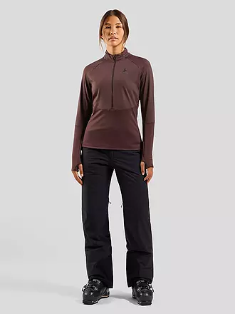 ODLO | Damen Unterzieh Zipshirt Descent Ceramiwarm | schwarz