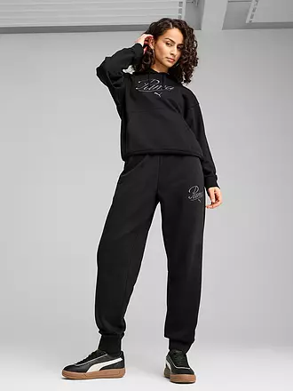 PUMA | Damen Jogginghose ESS SCRIPT Comfort | schwarz