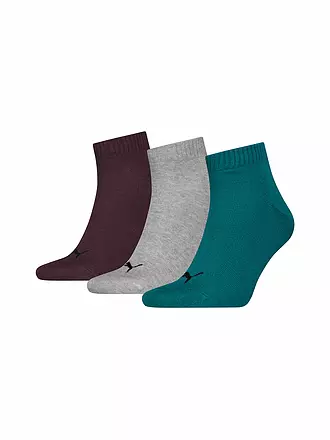 PUMA | Damen Socken Quarter Plain 3er Pack | petrol