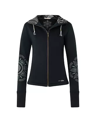 THE SPIRIT OF OM | Damen Yoga Sweatjacke Maui | schwarz