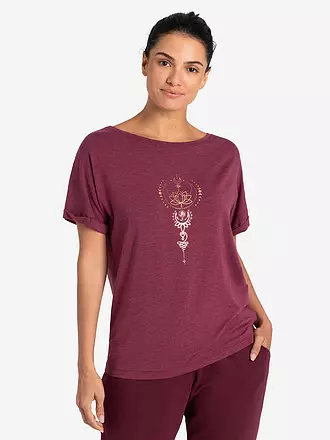 THE SPIRIT OF OM | Damen Yogashirt Eka Padma | dunkelrot