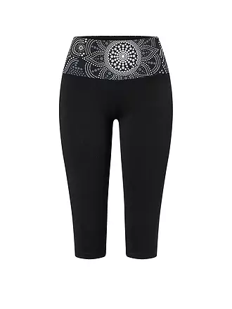 THE SPIRIT OF OM | Damen Yogatight Capri Madhya 3/4 | schwarz