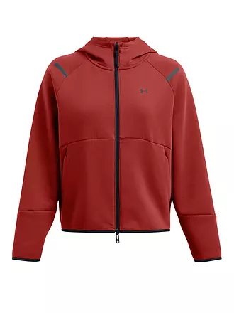 UNDER ARMOUR | Damen Kapuzenjacke UA Unstoppable Fleece mit durchgehendem Zip | dunkelrot