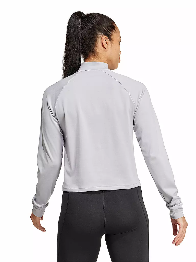 ADIDAS | Damen Fitness Zipshirt Train Essentials Minimal Branding 1/4-Zip  | grau