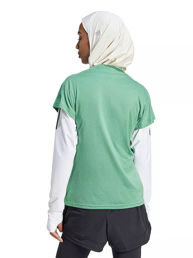 ADIDAS | Damen Fitnessshirt AEROREADY Train Essentials Minimal Branding V-Neck | dunkelgrün