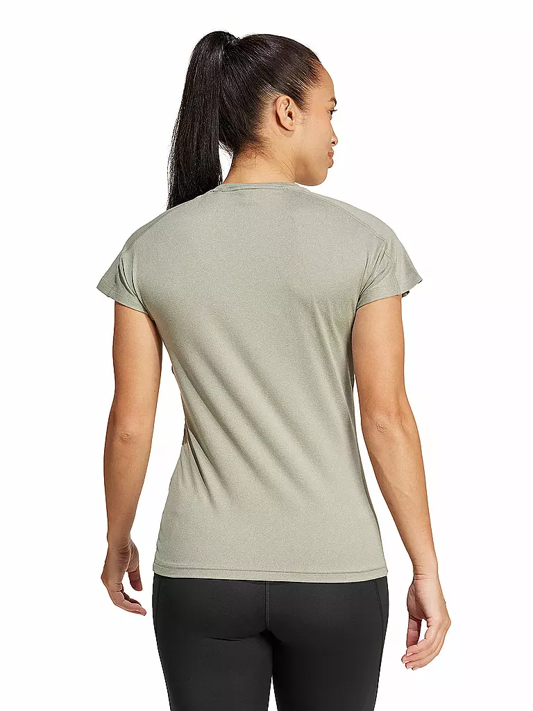 ADIDAS | Damen Fitnessshirt AEROREADY Train Essentials Minimal Branding V-Neck | olive