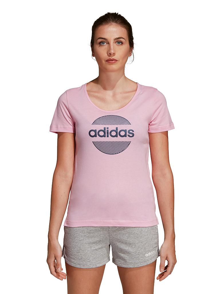 ADIDAS Damen T-Shirt Linear rosa | XS