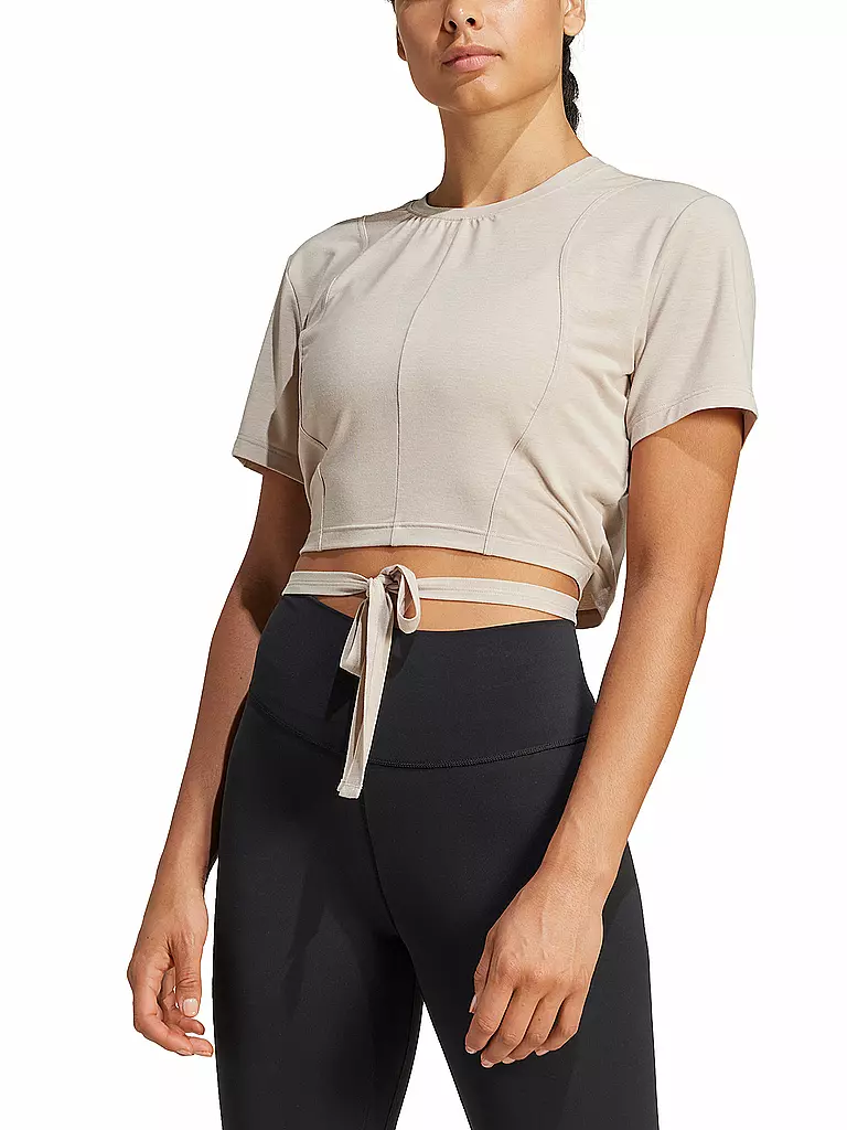 ADIDAS | Damen Yogashirt Cropped | beige