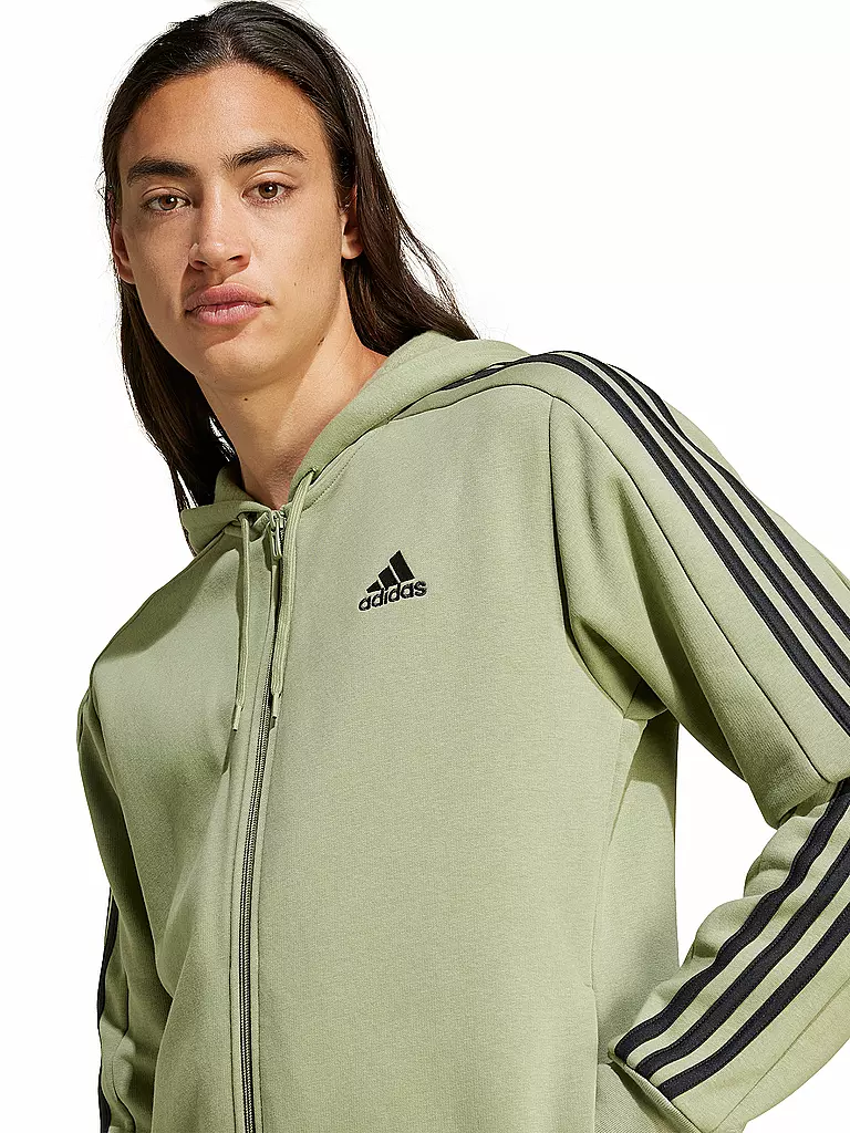 ADIDAS | Herren Kapuzenjacke Essentials 3-Streifen | olive