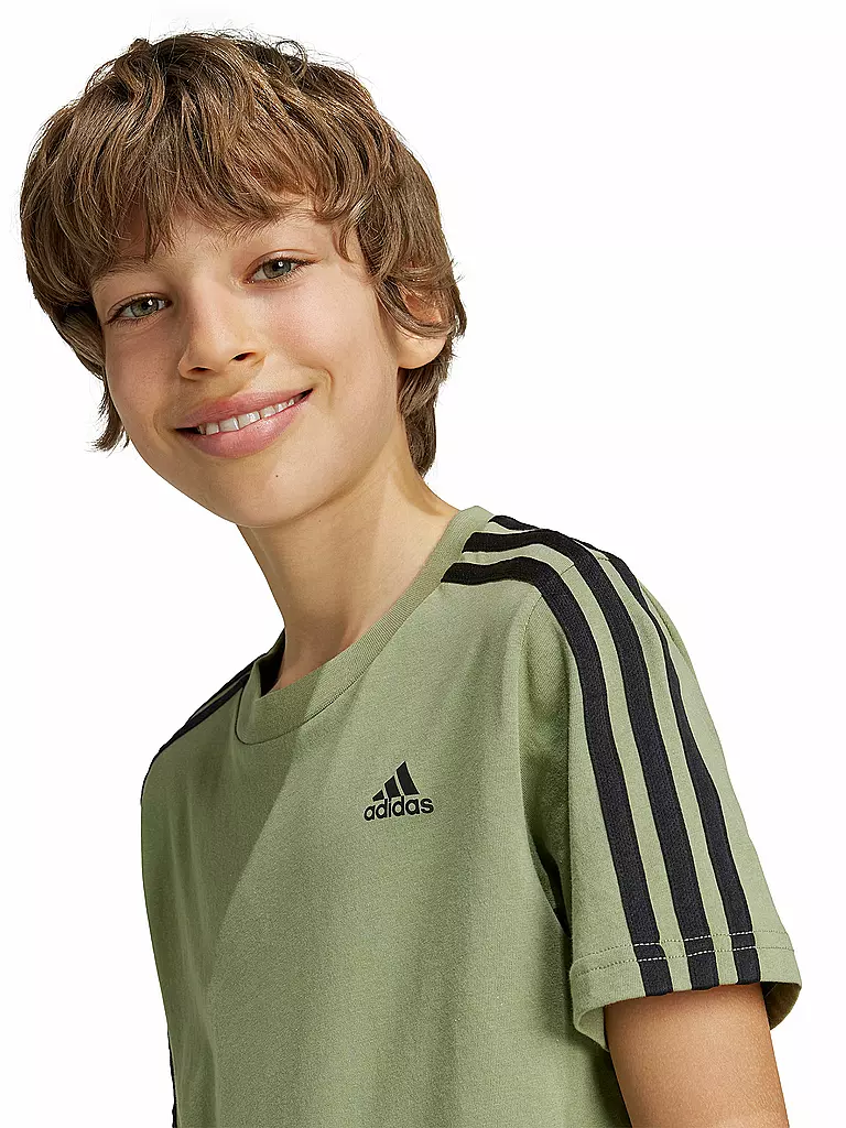 ADIDAS | Kinder T-Shirt Essentials 3-Streifen  | olive