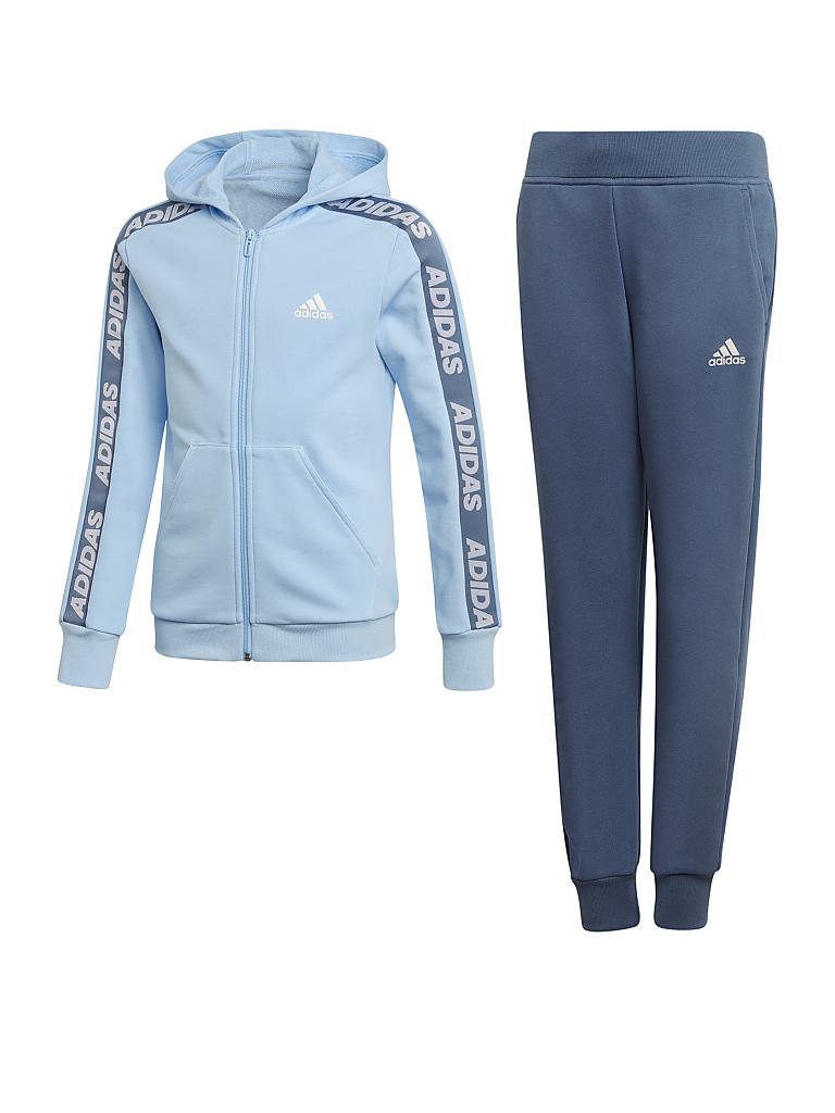 Adidas Mädchen Trainingsanzug Hooded Blau