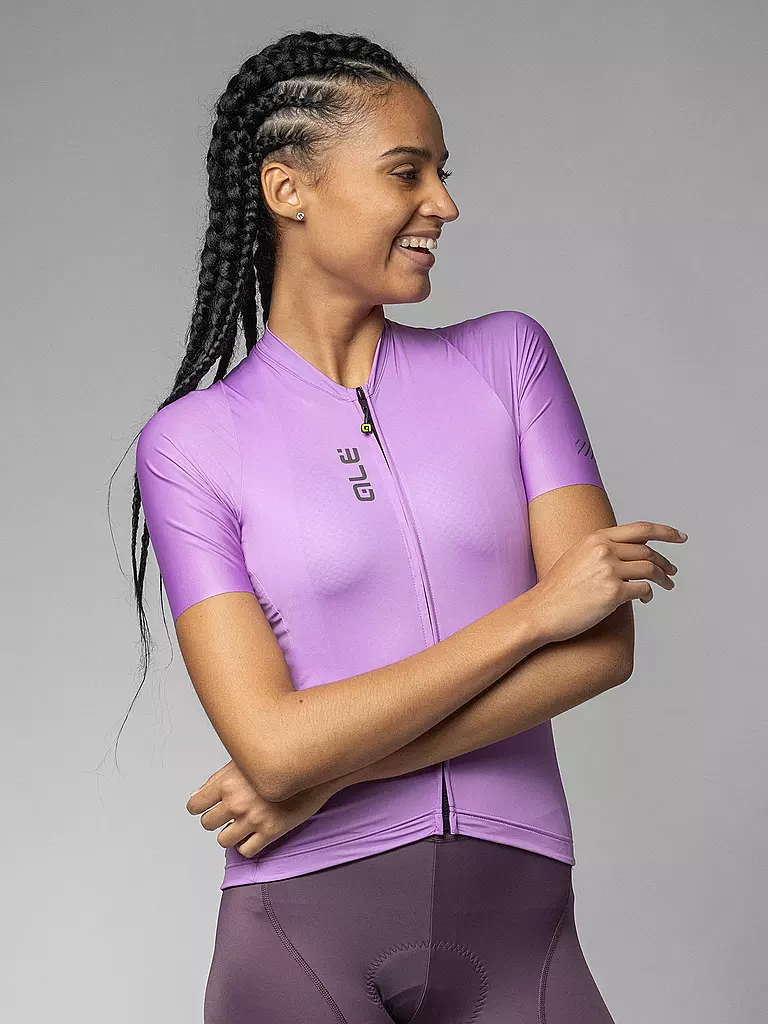 ALE | Damen Radtrikot Color Block | rosa