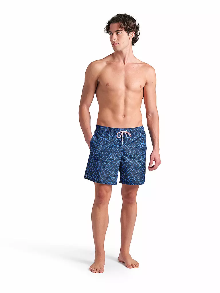 ARENA | Herren Badeshort Beach Boxer Allover | dunkelblau