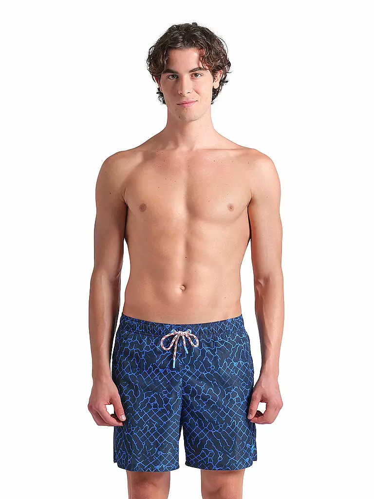 ARENA | Herren Badeshort Beach Boxer Allover | dunkelblau