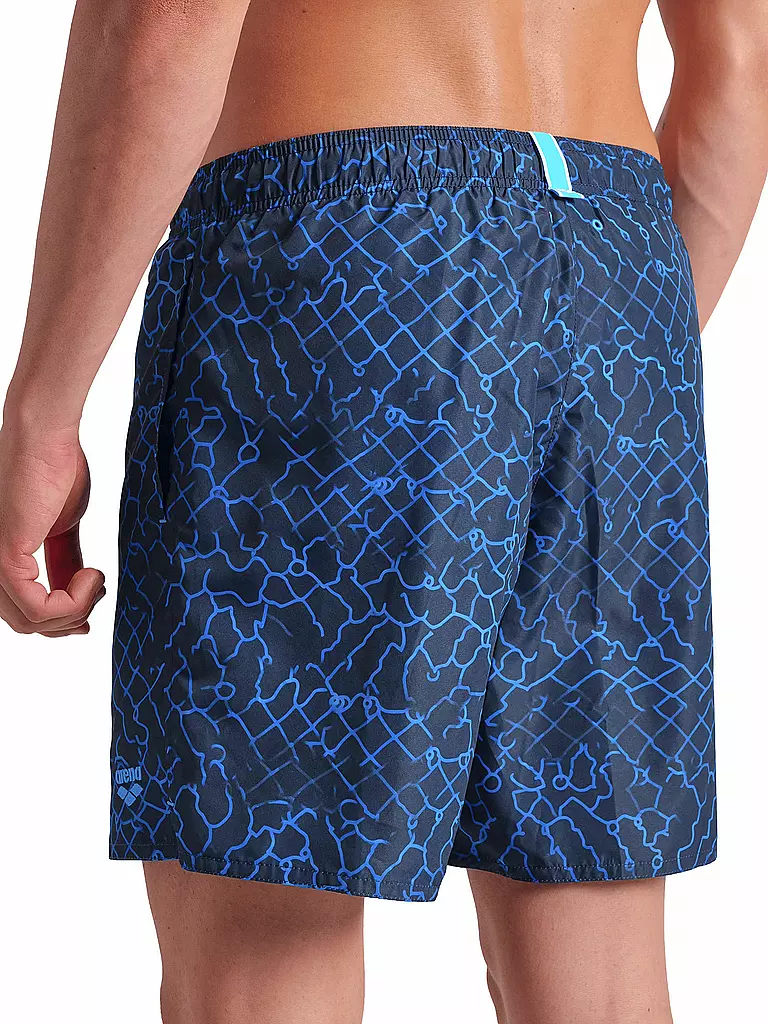 ARENA | Herren Badeshort Beach Boxer Allover | dunkelblau