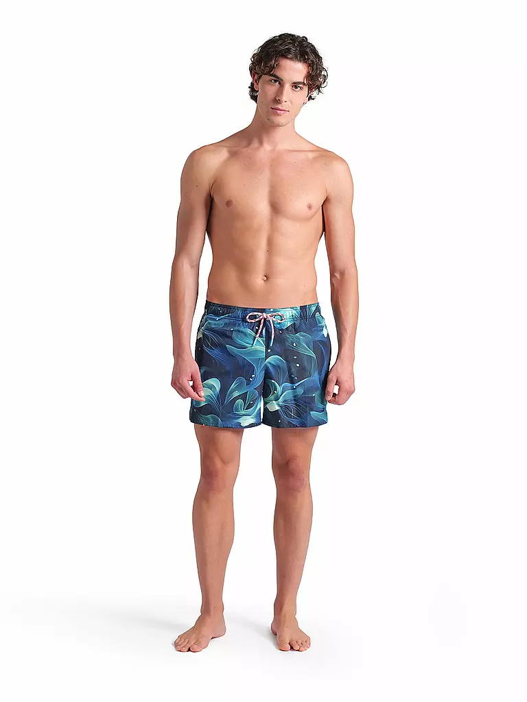 ARENA | Herren Badeshort Water Print Allover Multiprints | dunkelgrün