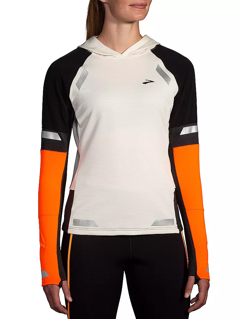 BROOKS | Damen Laufhoodie Run Visible Thermal 2.0 | orange