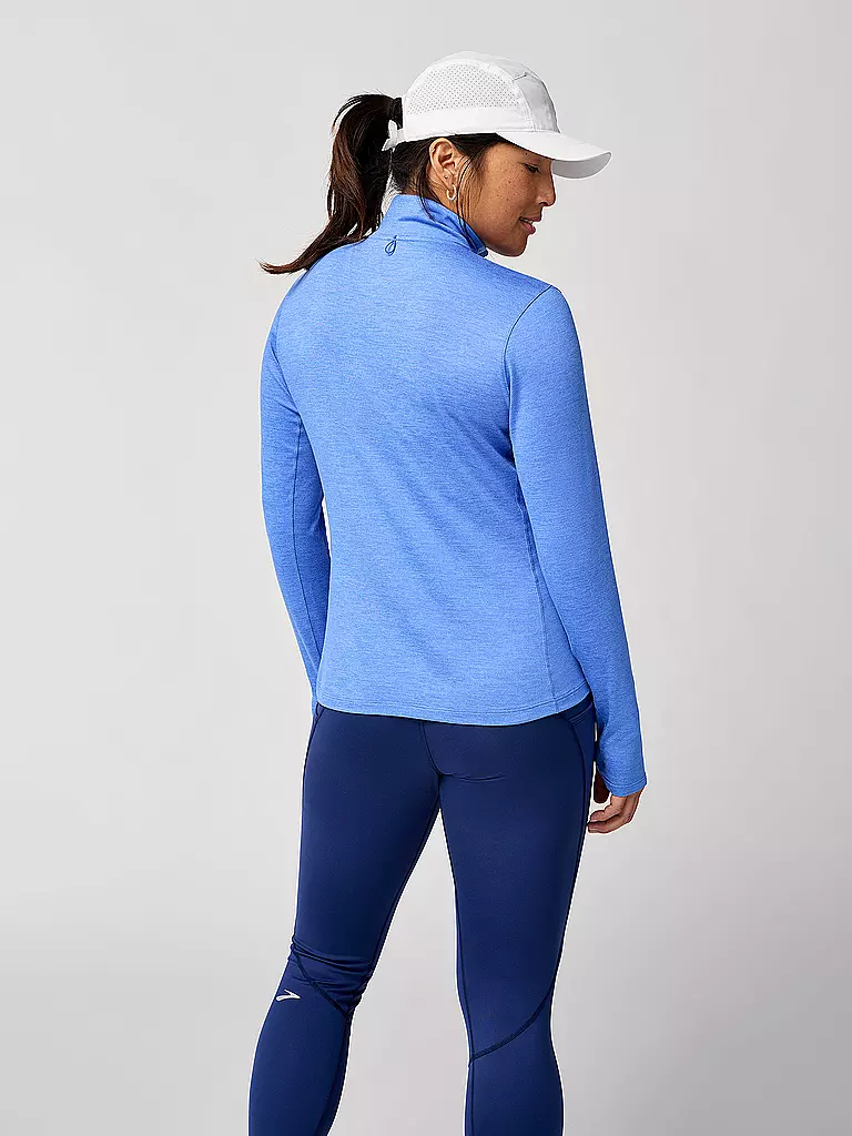 BROOKS | Damen Laufshirt Dash 1/2 Zip 2.0 | hellblau