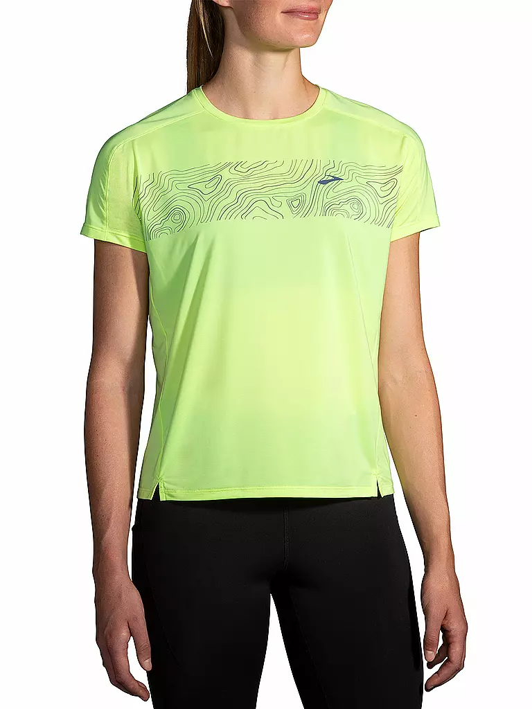 BROOKS | Damen Trail Laufshirt Print Free | grün