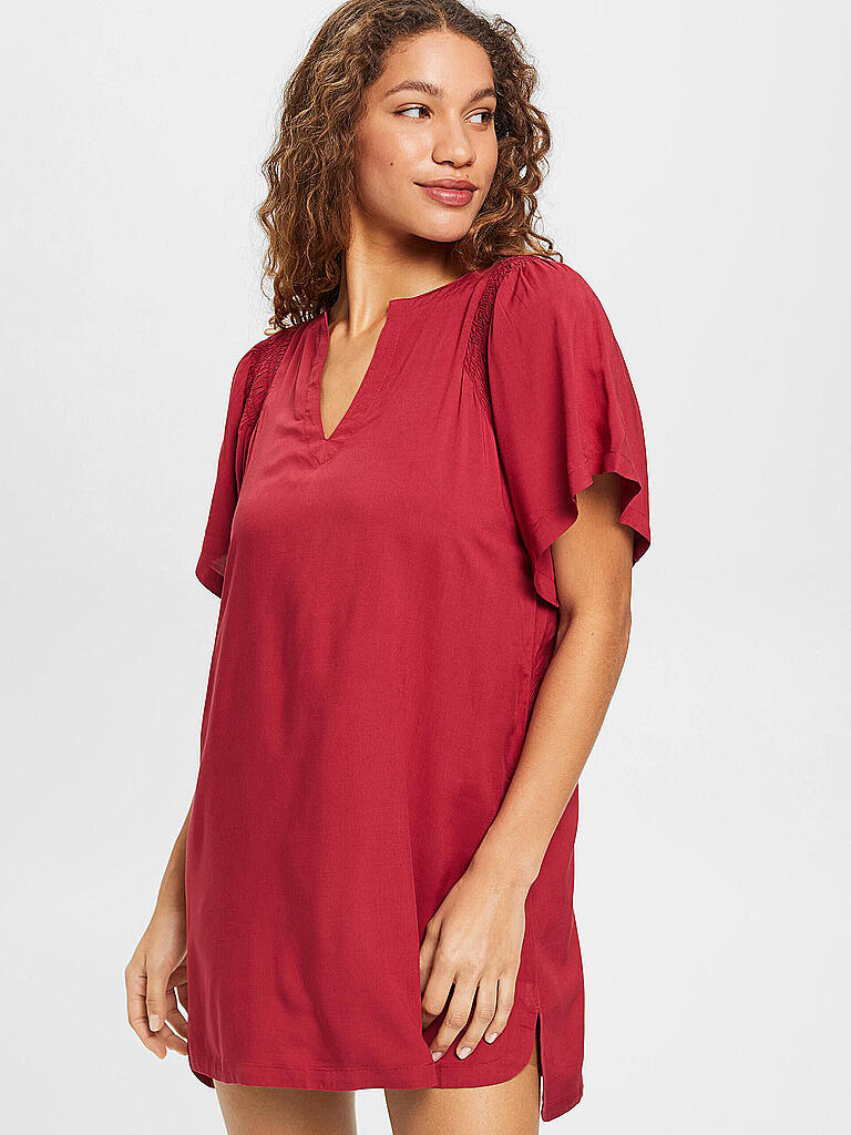 Esprit Damen Strandkleid Tunika Dunkelrot