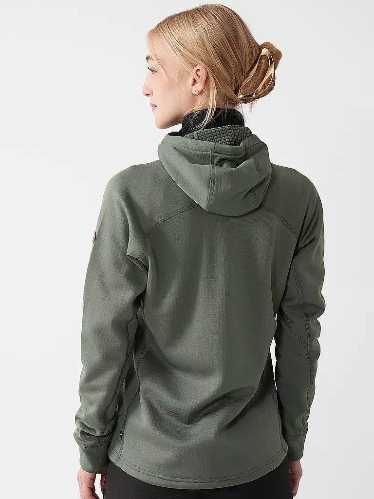 FJÄLLRÄVEN | Damen Fleecejacke Abisko Grid Fleece Hoodie | hellgrün