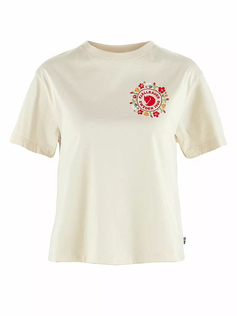 FJÄLLRÄVEN | Damen Funktionsshirt Fjällblomster Logo | weiss