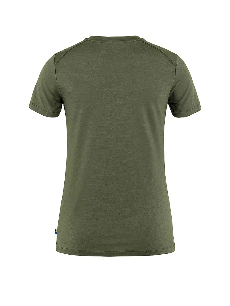 FJÄLLRÄVEN | Damen T-Shirt Abisko Wool SS W | olive