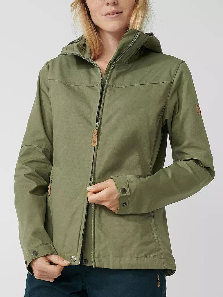 FJÄLLRÄVEN | Damen Wanderjacke Stina G-1000 Hoodie | olive