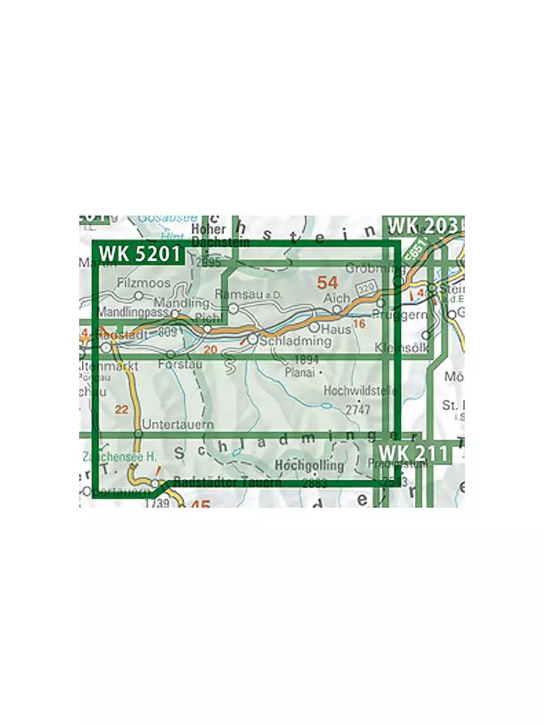 FREYTAG & BERNDT | Wanderkarte WK 201 Schladminger Tauern - Radstadt - Dachstein, 1:50.000 | keine Farbe