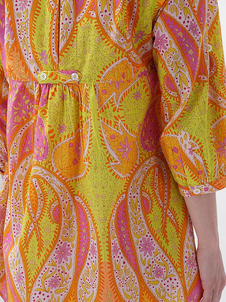 HOT STUFF |  Damen Blusenkleid Marseille mit Print | gelb