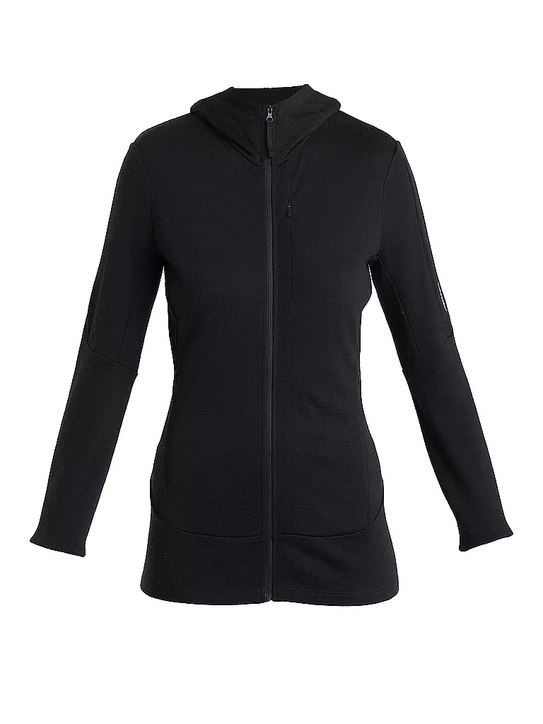 ICEBREAKER | Damen Fleecejacke Quantum 260 Hoodie | schwarz