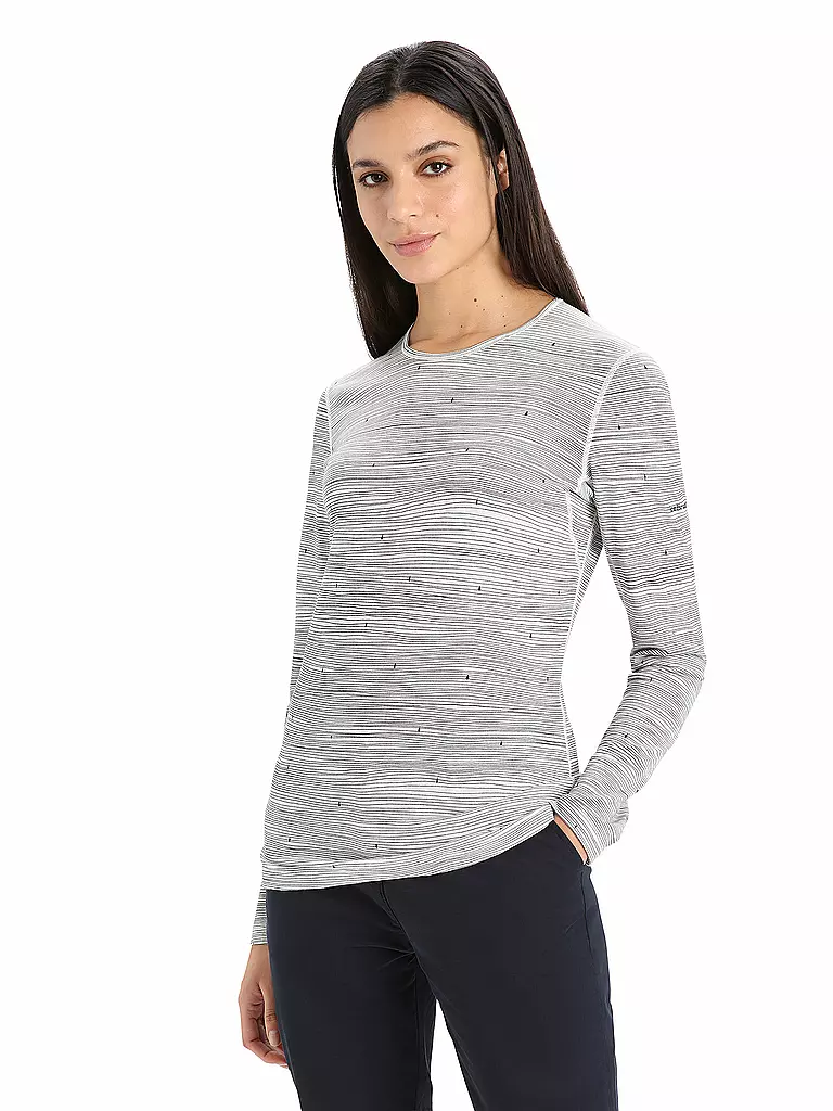 ICEBREAKER | Damen Funktionsshirt Merino 200 Oasis Ski Stripes | hellgrau