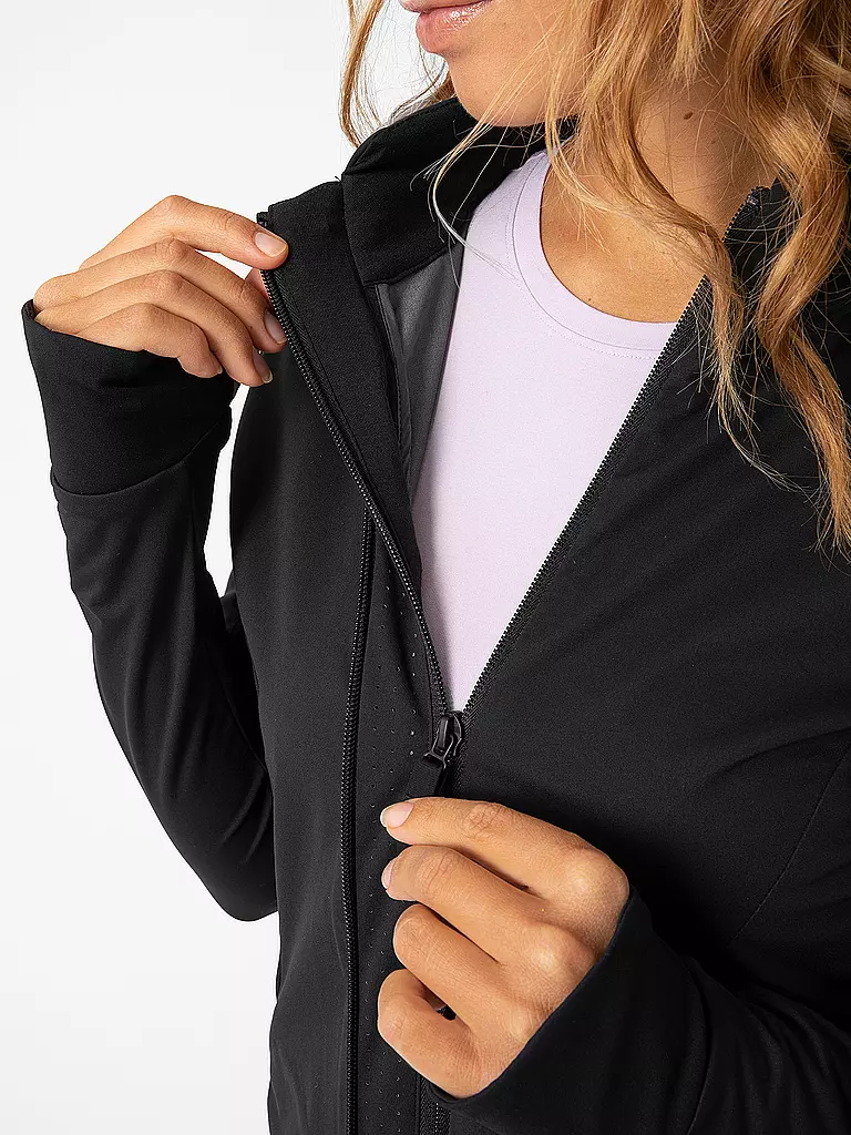 LAMUNT | Damen Windjacke Eliana Hybrid Hoodie | schwarz