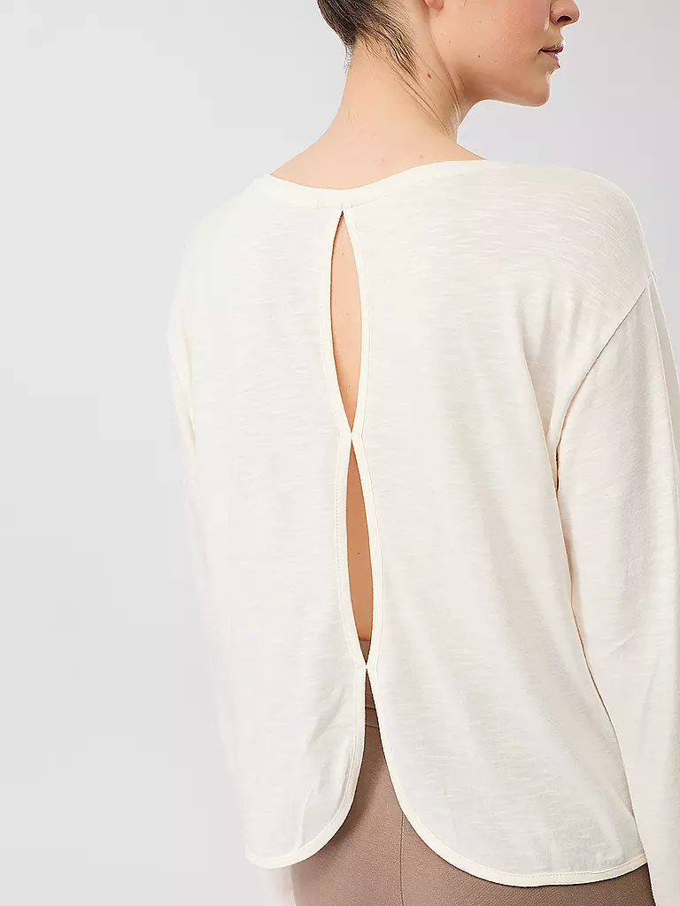 MANDALA | Damen Yogashirt Open Back | weiss