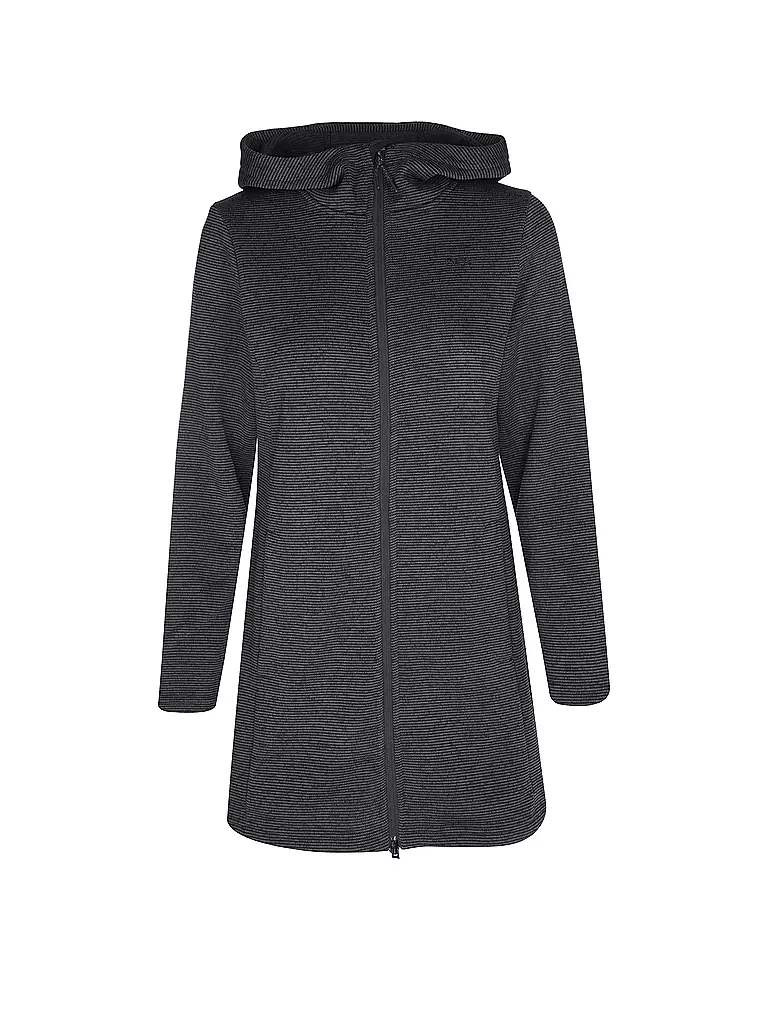 MERU | Damen Fleecejacke lang Bergen | schwarz