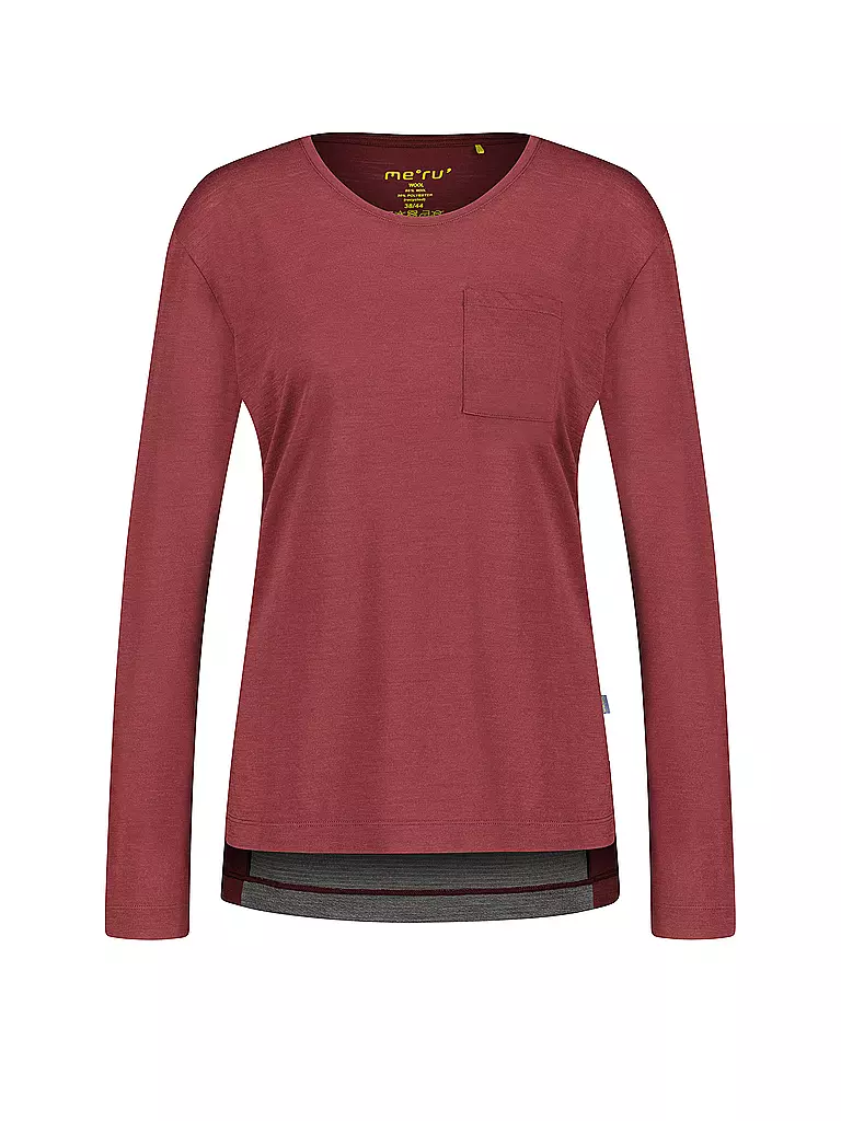 MERU | Damen Funktionsshirt Vaxholm Wool-Mix | dunkelrot