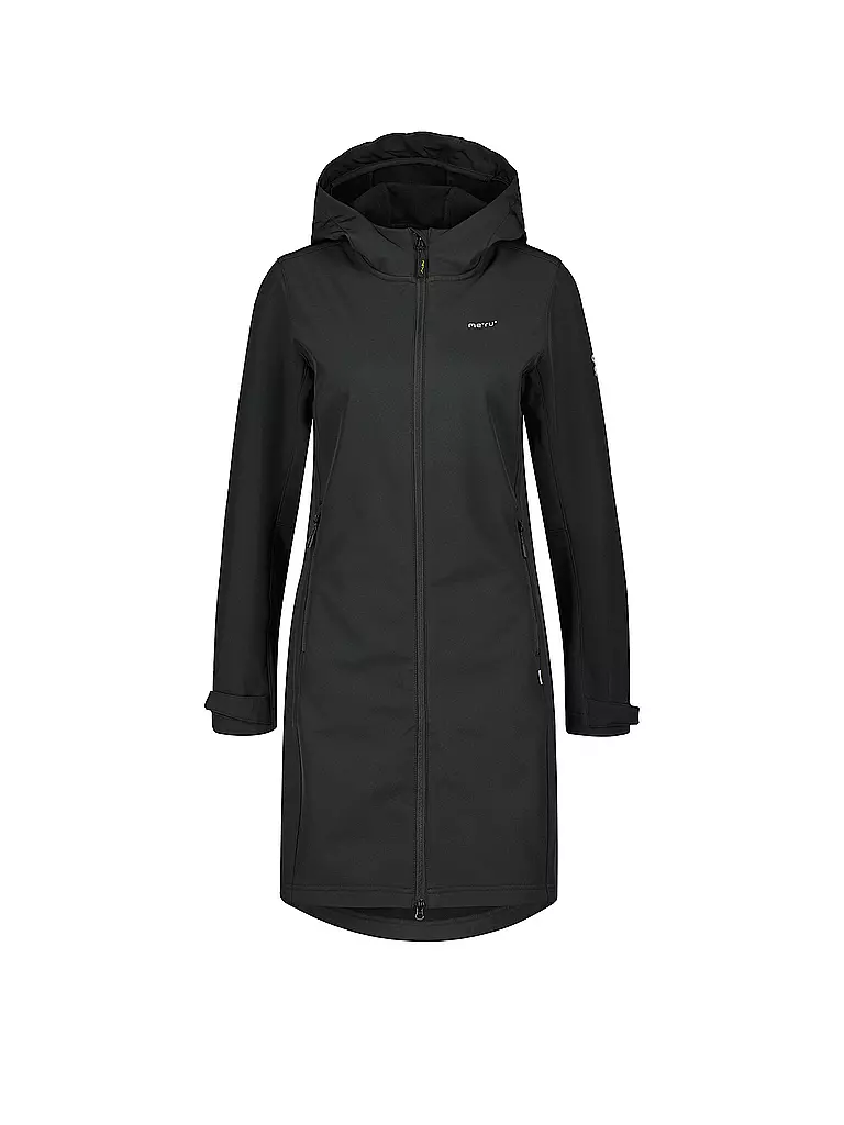 MERU | Damen Winter Softshellmanten Touloluse Hoodie | schwarz