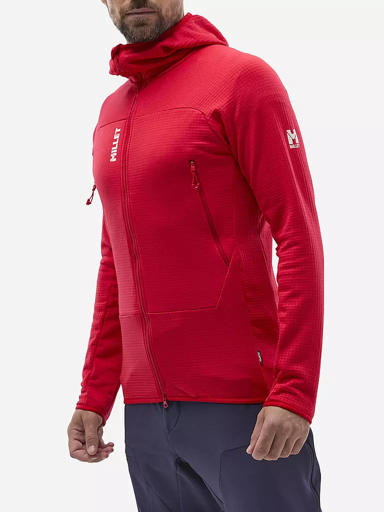 MILLET | Herren Fleecejacke Fusion Grid Polartec Hoodie | rot