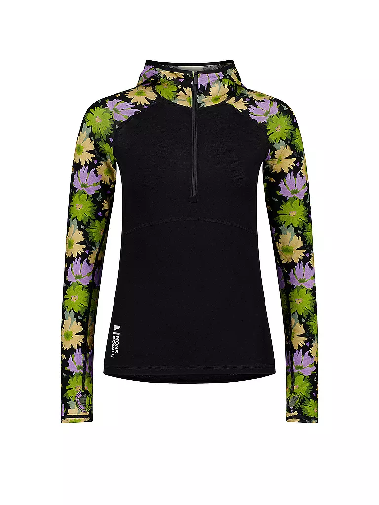 MONS ROYALE | Damen Unterziehshirt Bella Tech Floral Hoodie | olive