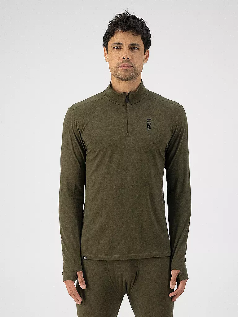 MONS ROYALE | Herren Funktions Zipshirt Cascade Maerino Flex 200 | olive