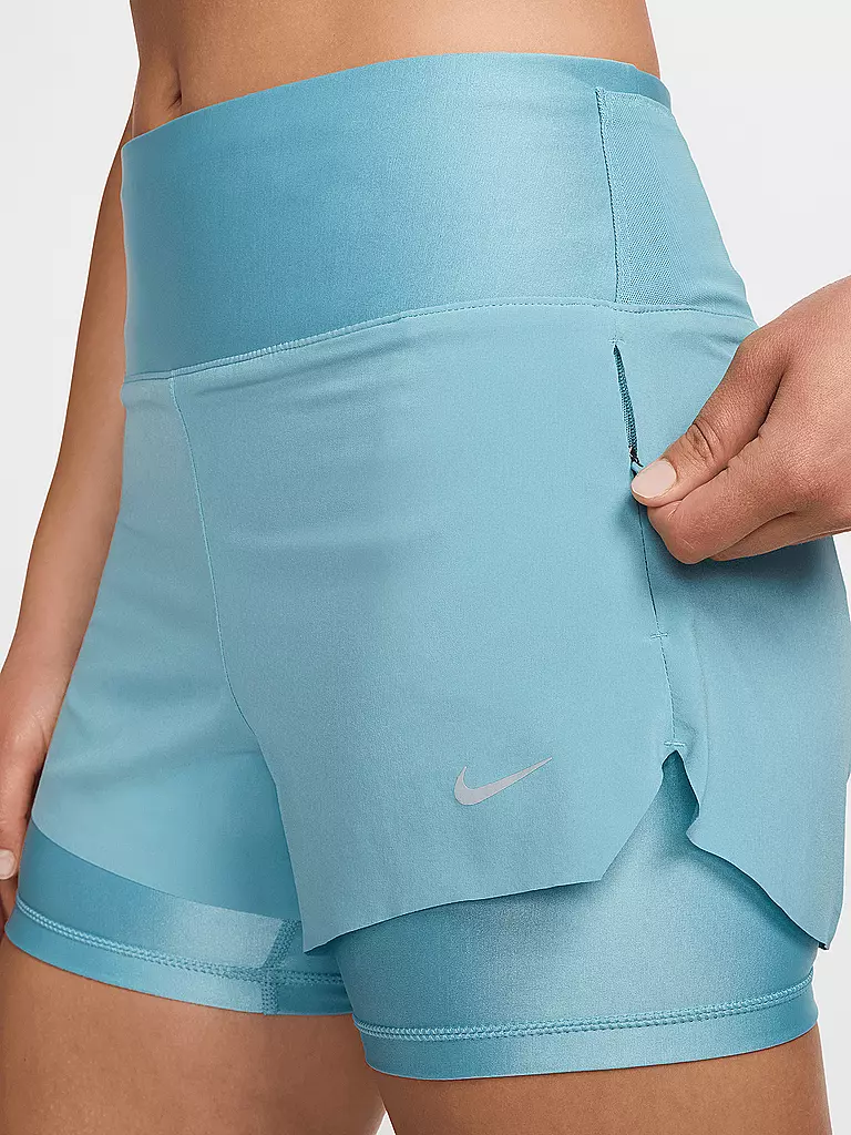 NIKE | Damen 2in1 Laufshort Dri-FIT Swift | hellblau