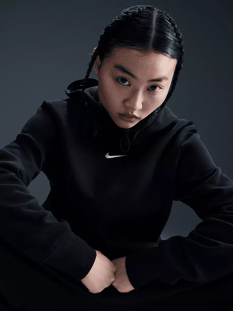 NIKE | Damen Fitnesshoodie Sportswear Phoenix Fleece | schwarz